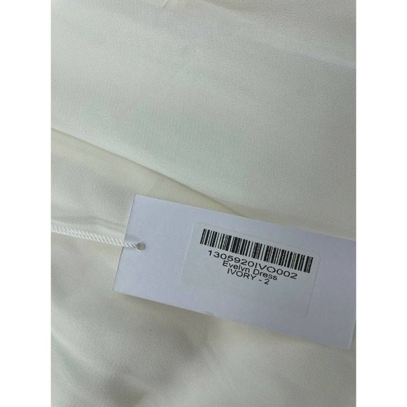 Reformation Evelyn One Shoulder Dress Ivory Size 2 Chiffon Front Slit Dress - Picture 6 of 7